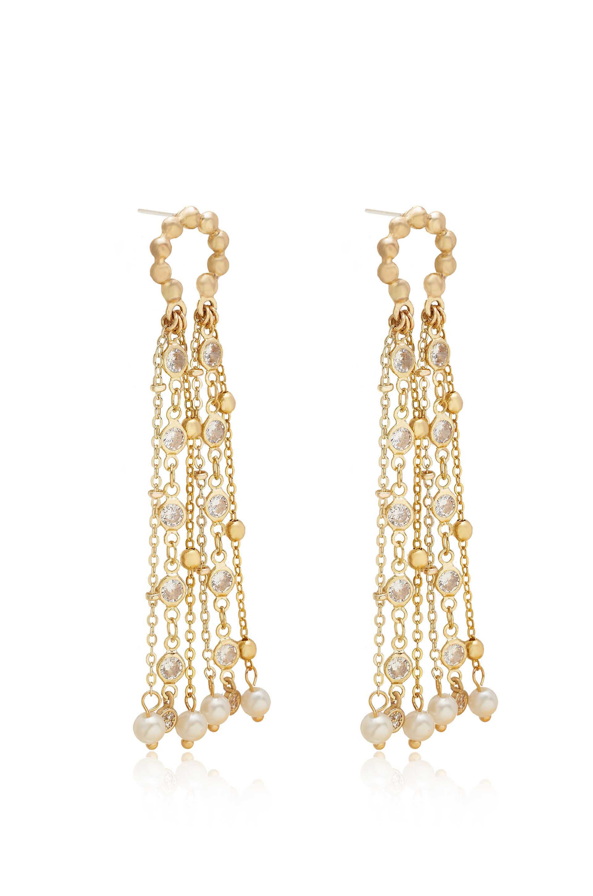 Pearly Gates 18k Gold Plated Earrings side