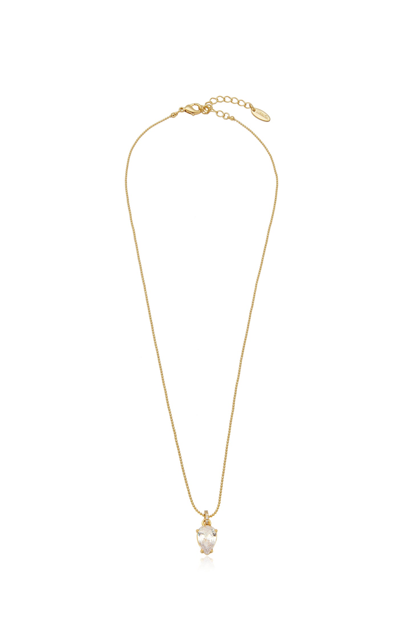 Thin and Delicate Crystal Pendant Necklace full