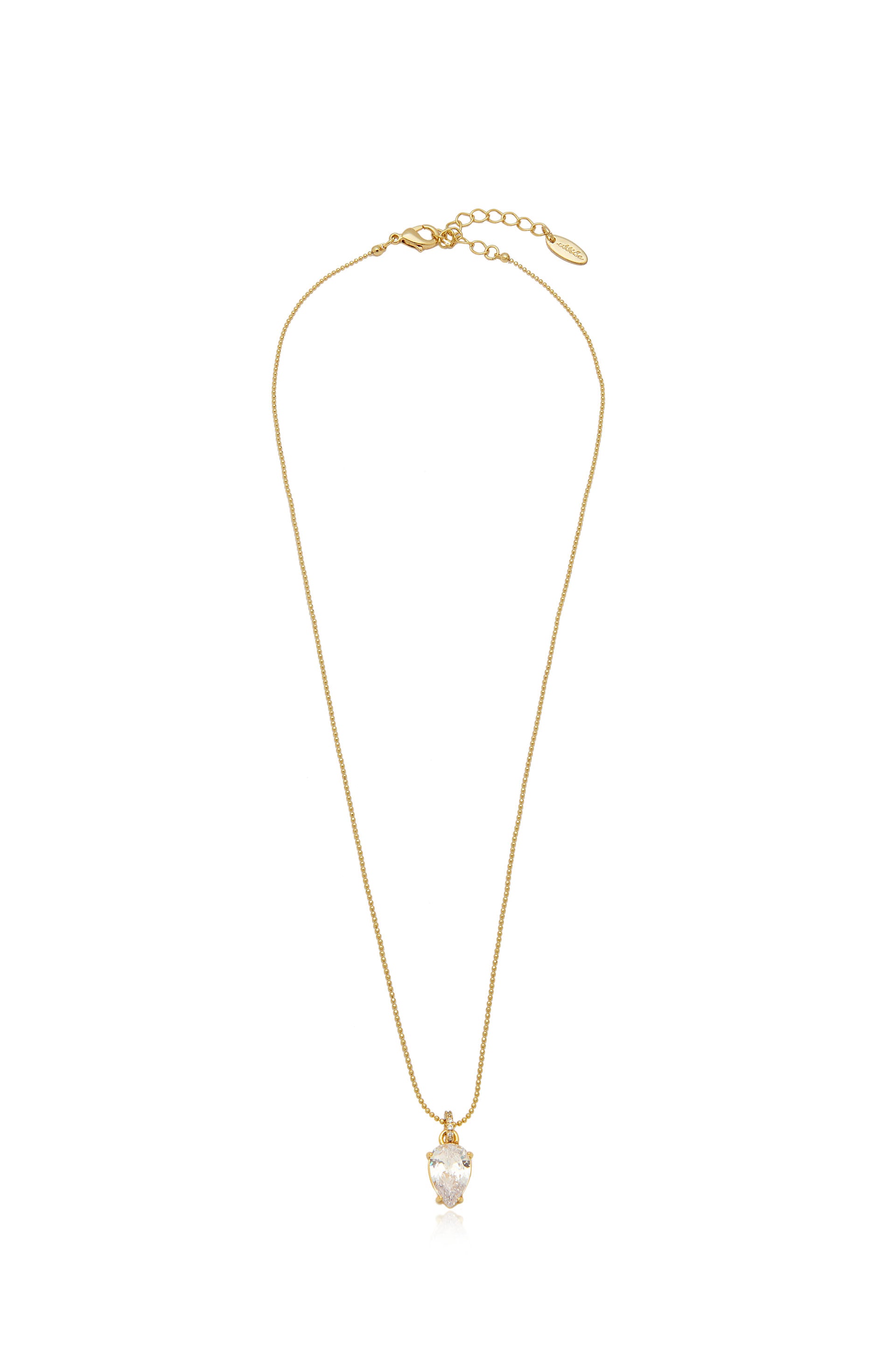 Thin and Delicate Crystal Pendant Necklace full
