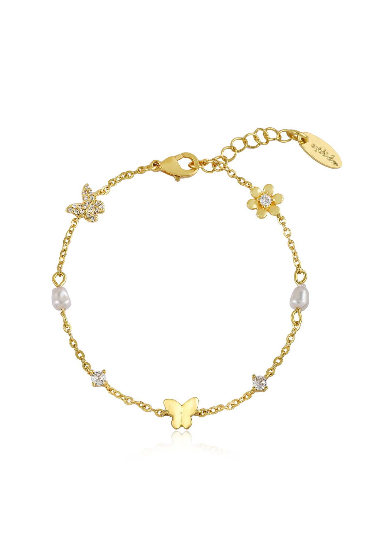 Subtle Butterflies Pearl Bracelet