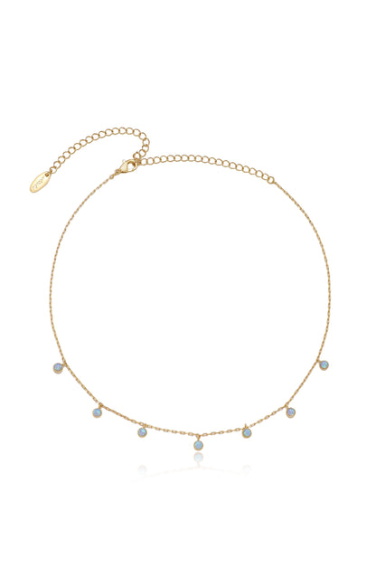 Fine Tune Blue Opal 18k Gold Plated Necklace