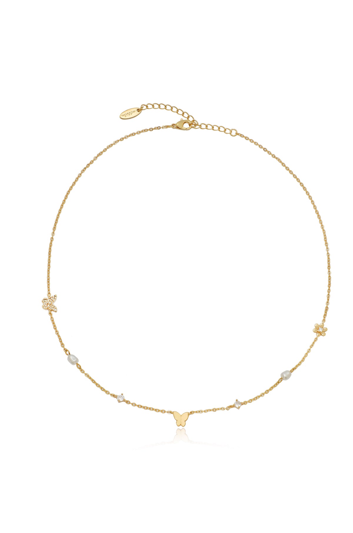 Subtle Butterflies Pearl Necklace