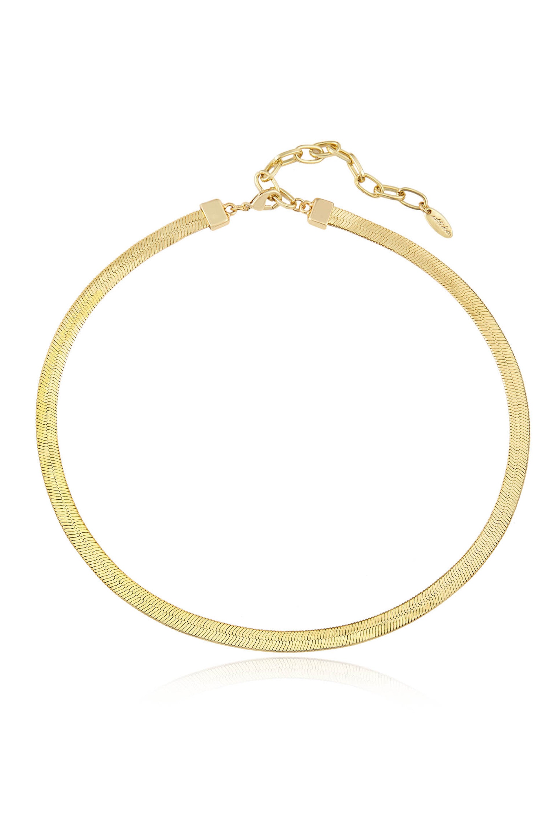 Brooklyn Flat 18k Gold Plated Snake Chain Necklace