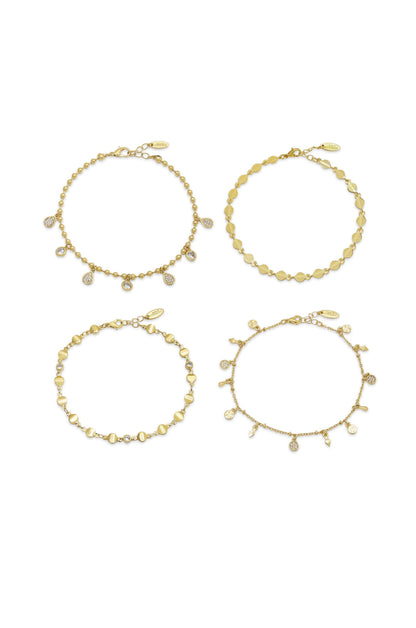 The More The Merrier 18k Gold Plated Anklet Set