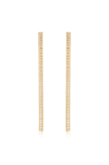 Singular Crystal 18k Gold Plated Drop Earrings
