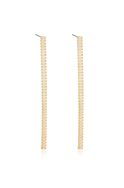 Singular Crystal 18k Gold Plated Drop Earrings side