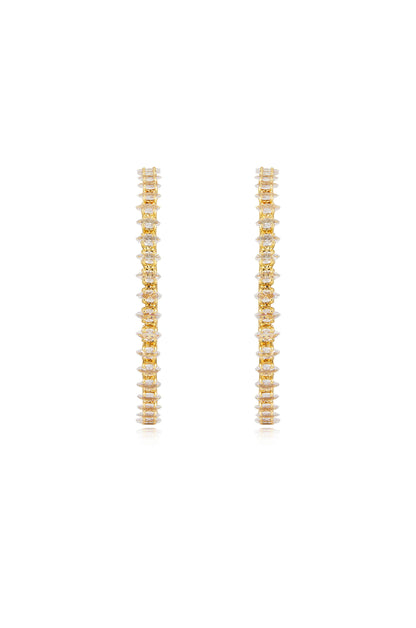 Spotlight Crystal 18k Gold Plated Hoop Earrings front