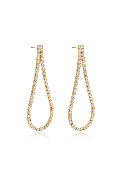 Sparkle Droplet 18k Gold Plated Earrings side