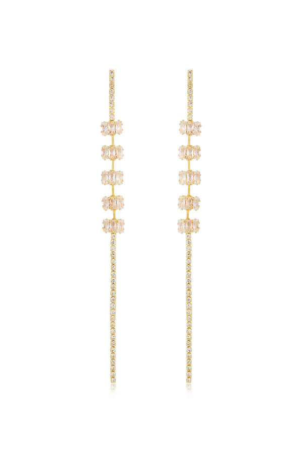 On the Line Crystal Linear Earrings