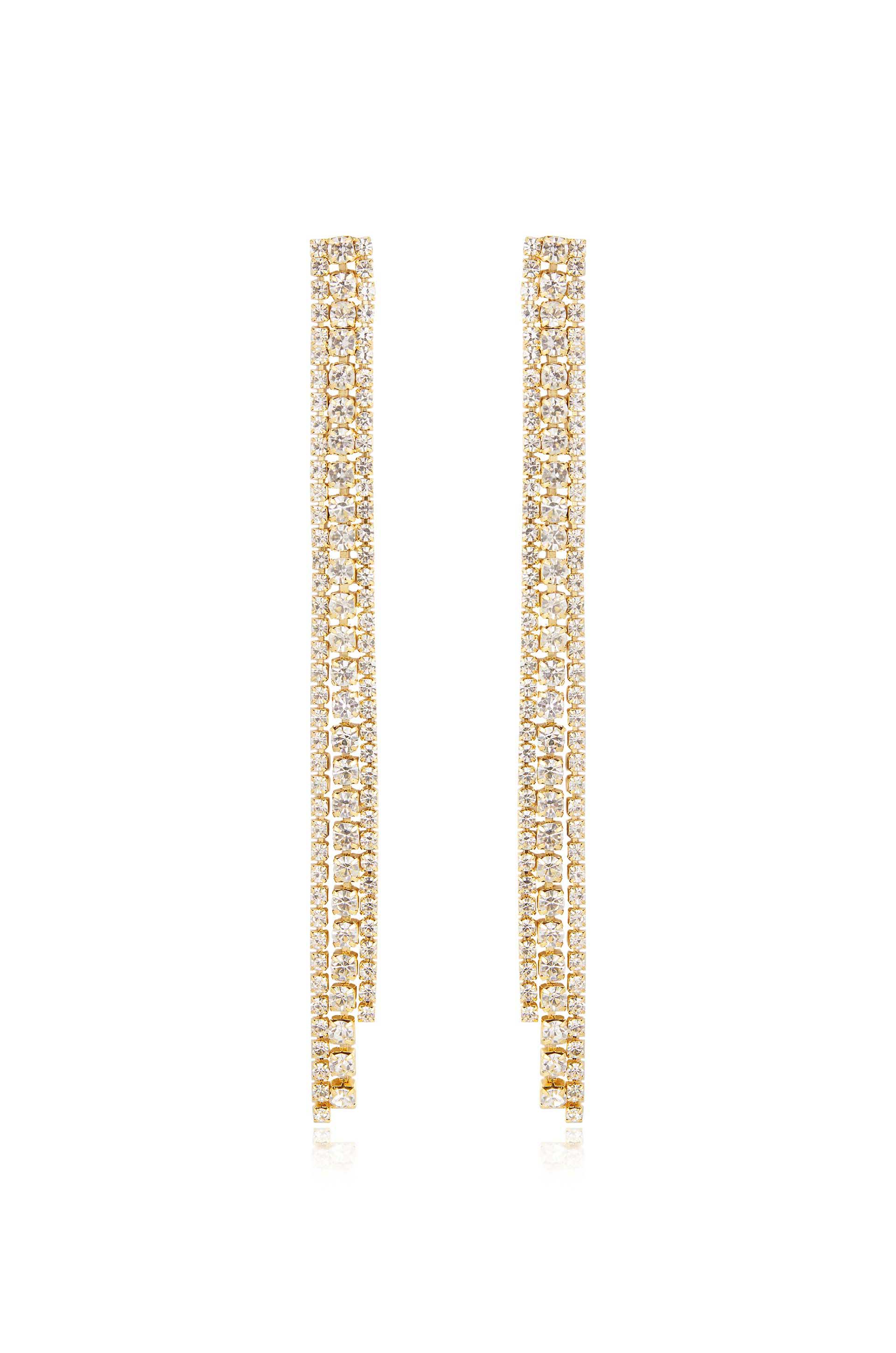 Your Moment Crystal 18k Gold Plated Dangle Earrings