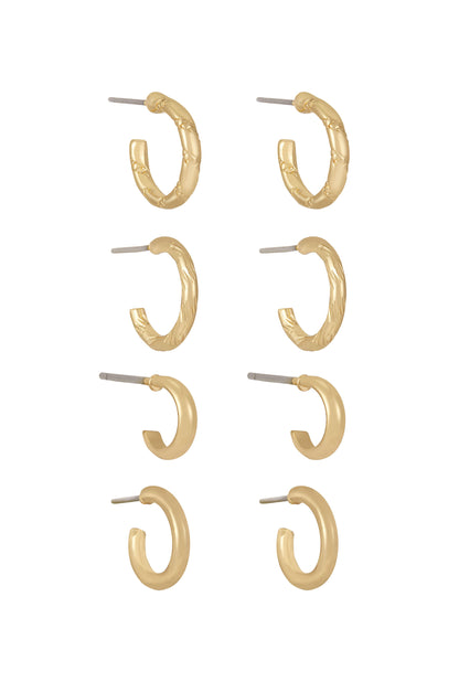 Mixed Hoops 18k Gold Plated Boxed Set side