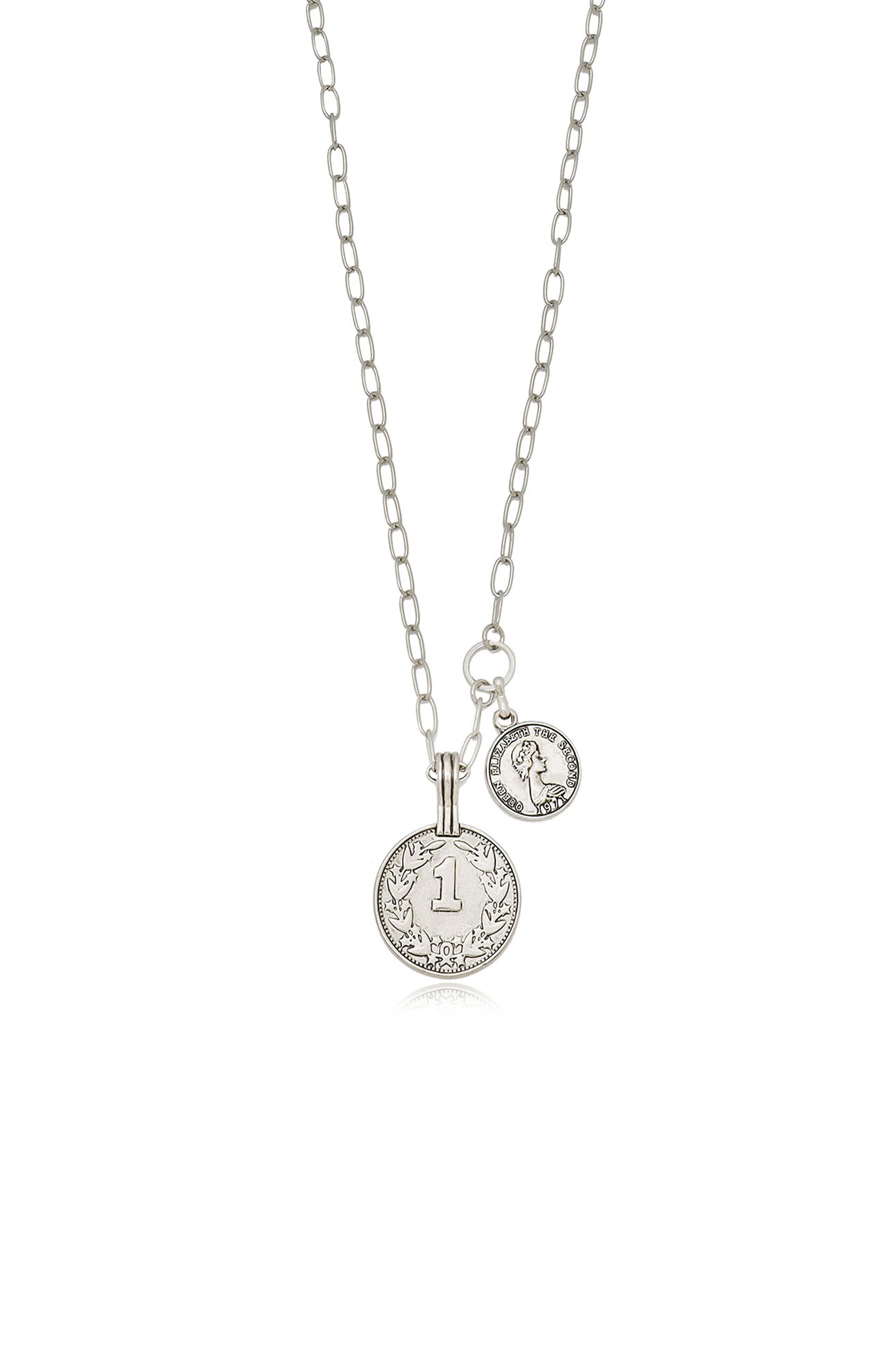 Simplicity Coin & Chain Necklace close