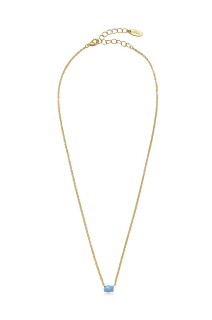 Keepsake Kyocera Opal & 18kt Gold Plated Necklace in blue opal