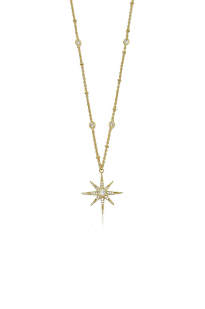 Starburst Pendant 18k Gold Plated Necklace close