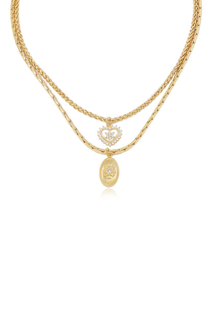 Eternal Love 18k Gold Plated Layered Chain Necklace close
