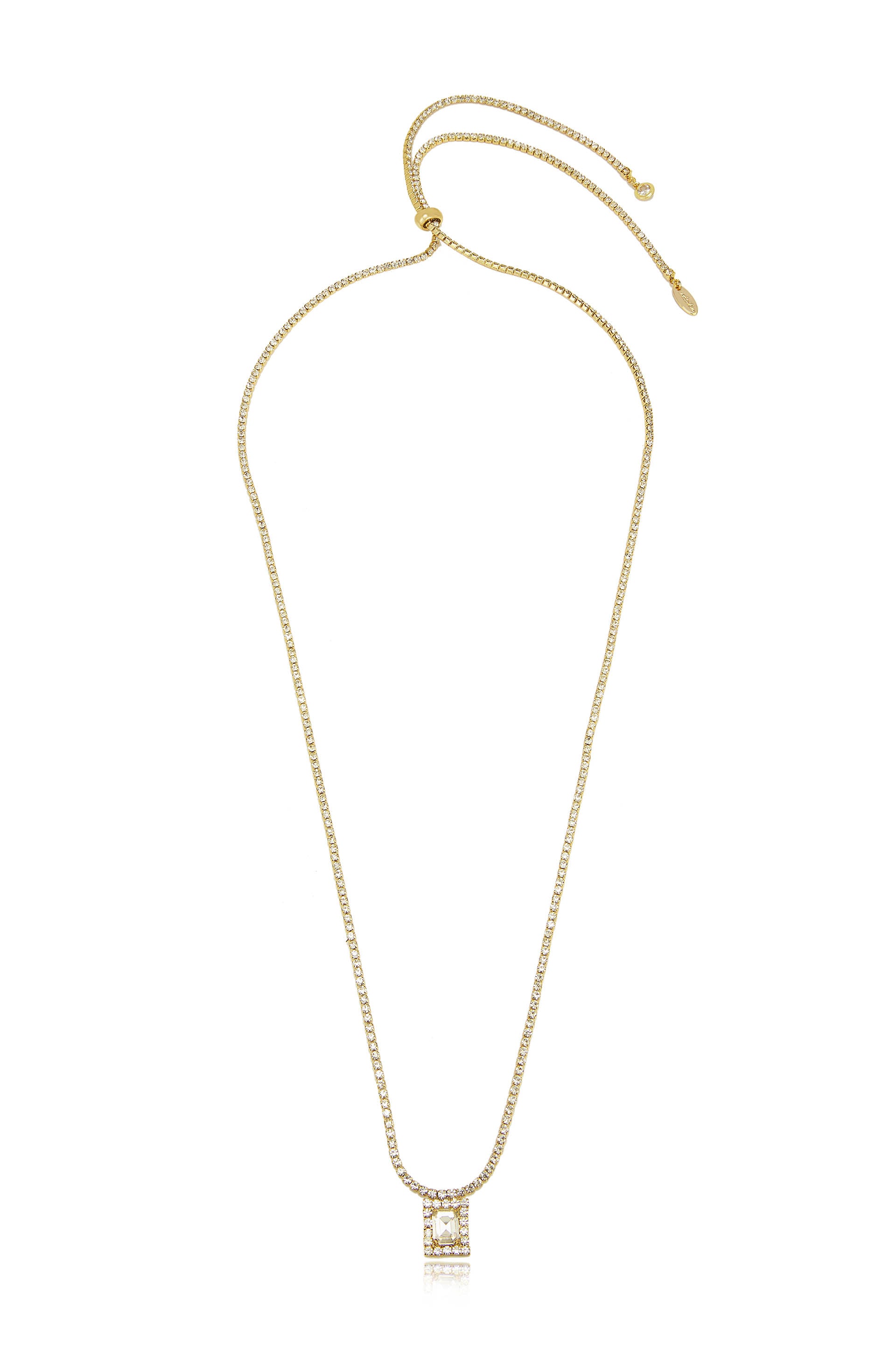 Minimal Crystal 18k Gold Plated Adjustable Necklace