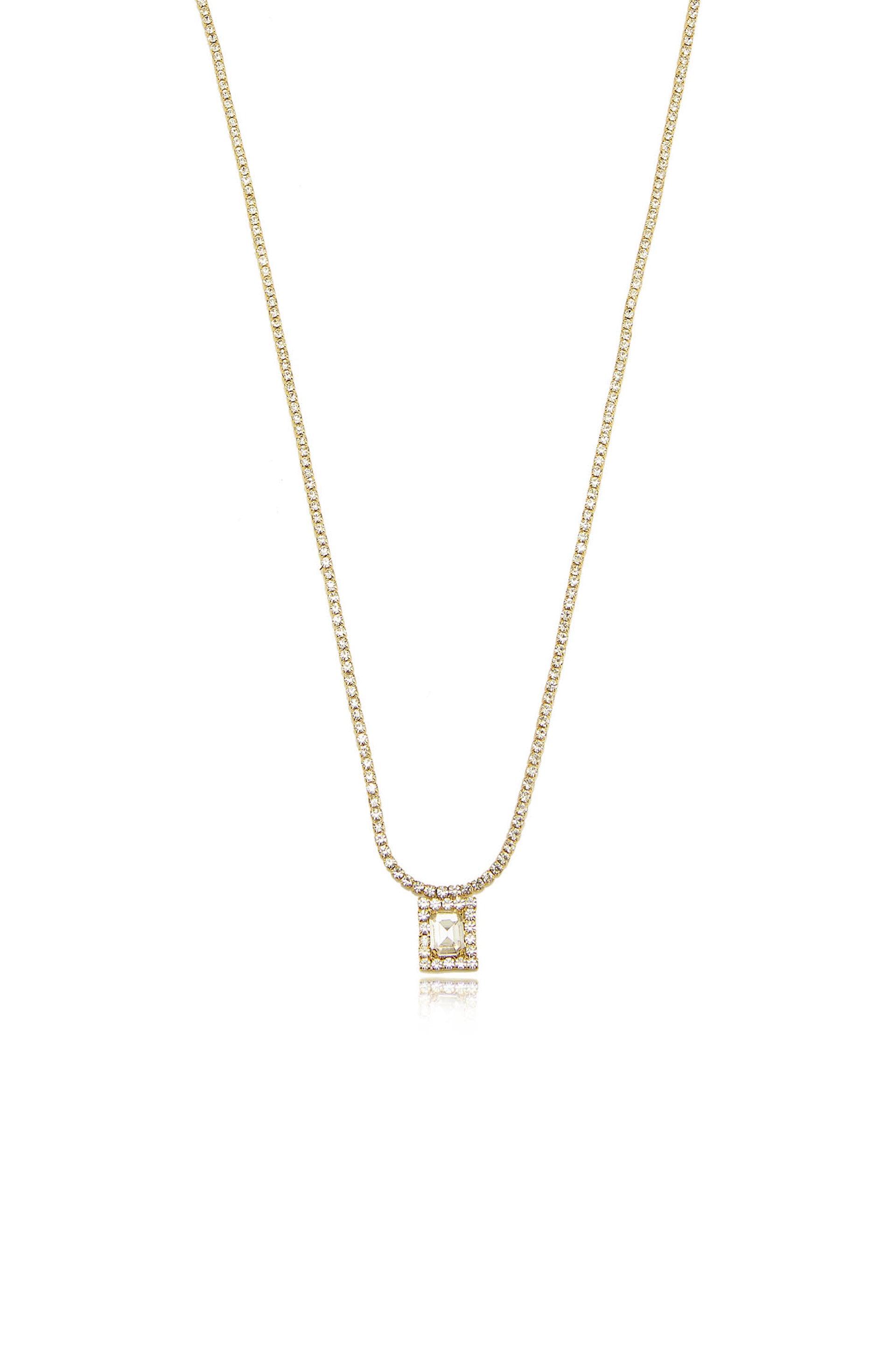 Minimal Crystal 18k Gold Plated Adjustable Necklace close