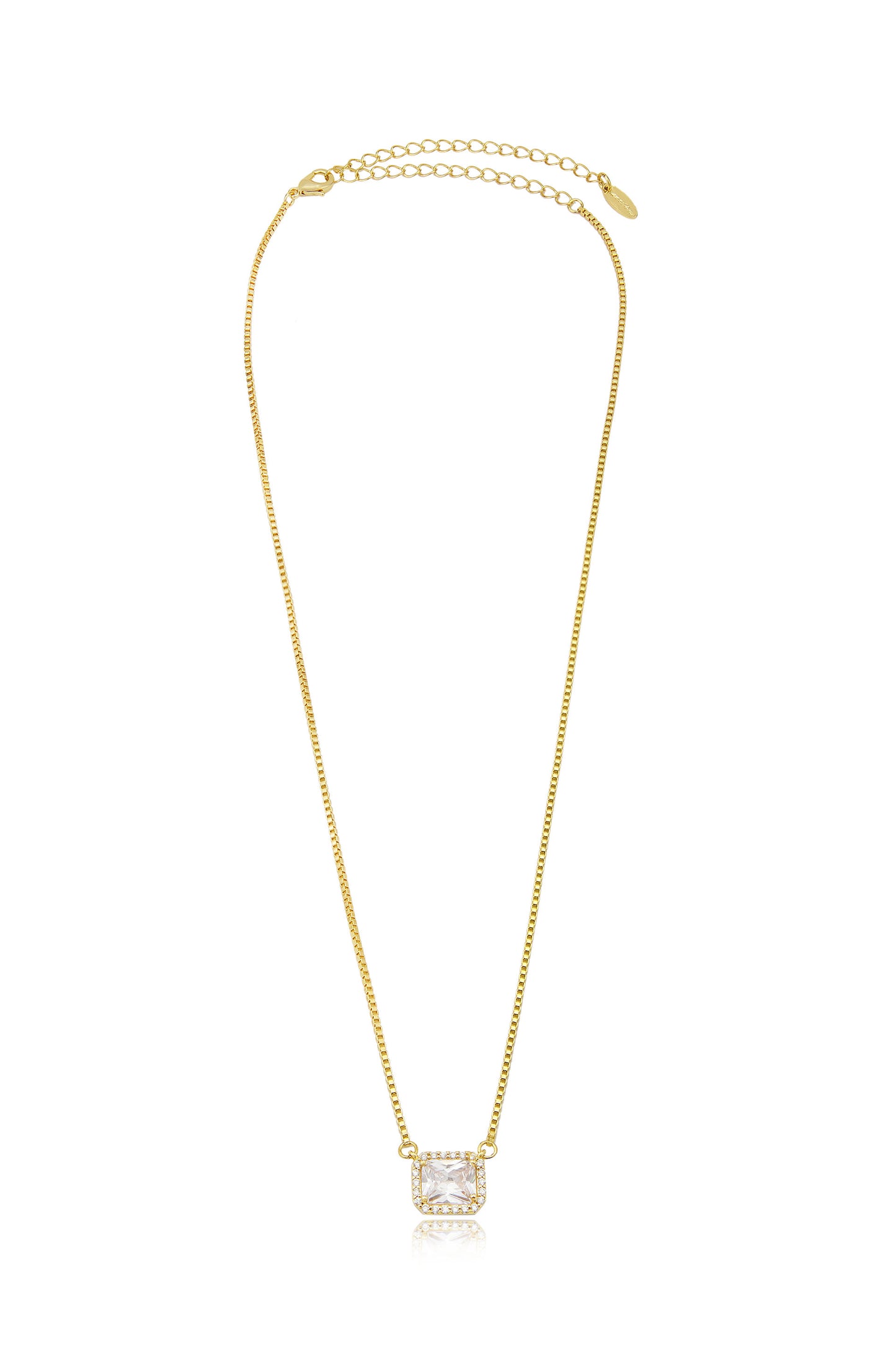 New Day Crystal Pendant 18k Gold Plated Necklace