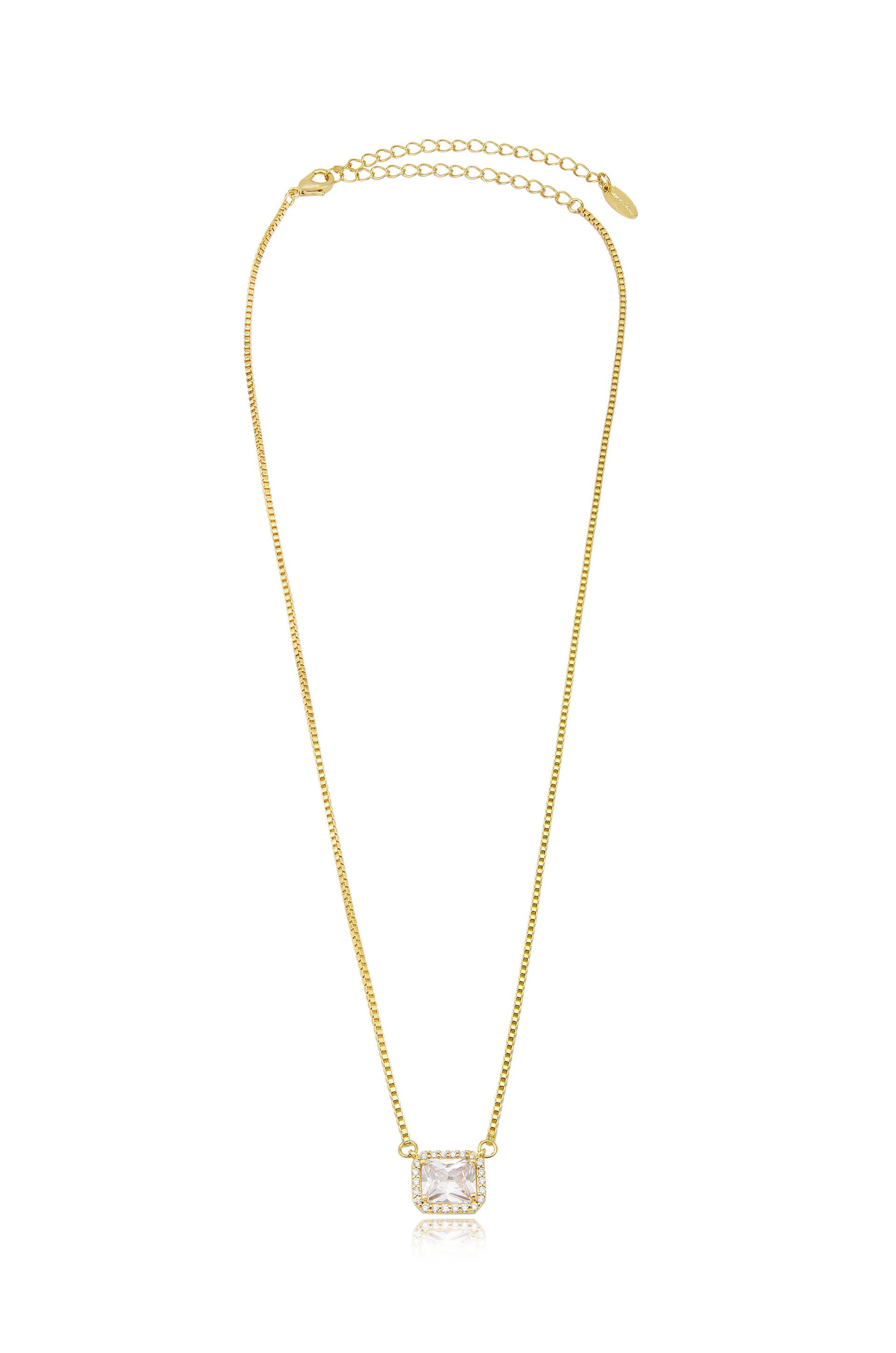 New Day Crystal Pendant 18k Gold Plated Necklace