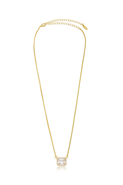 New Day Crystal Pendant 18k Gold Plated Necklace