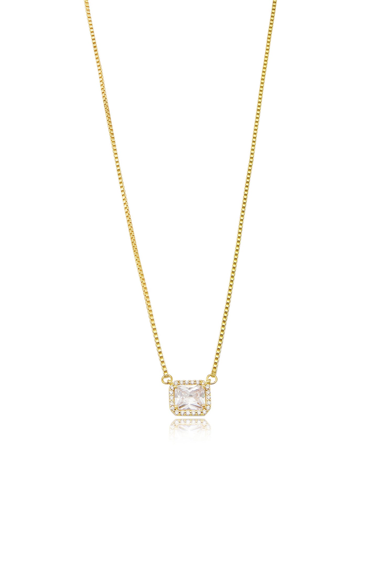 New Day Crystal Pendant 18k Gold Plated Necklace close