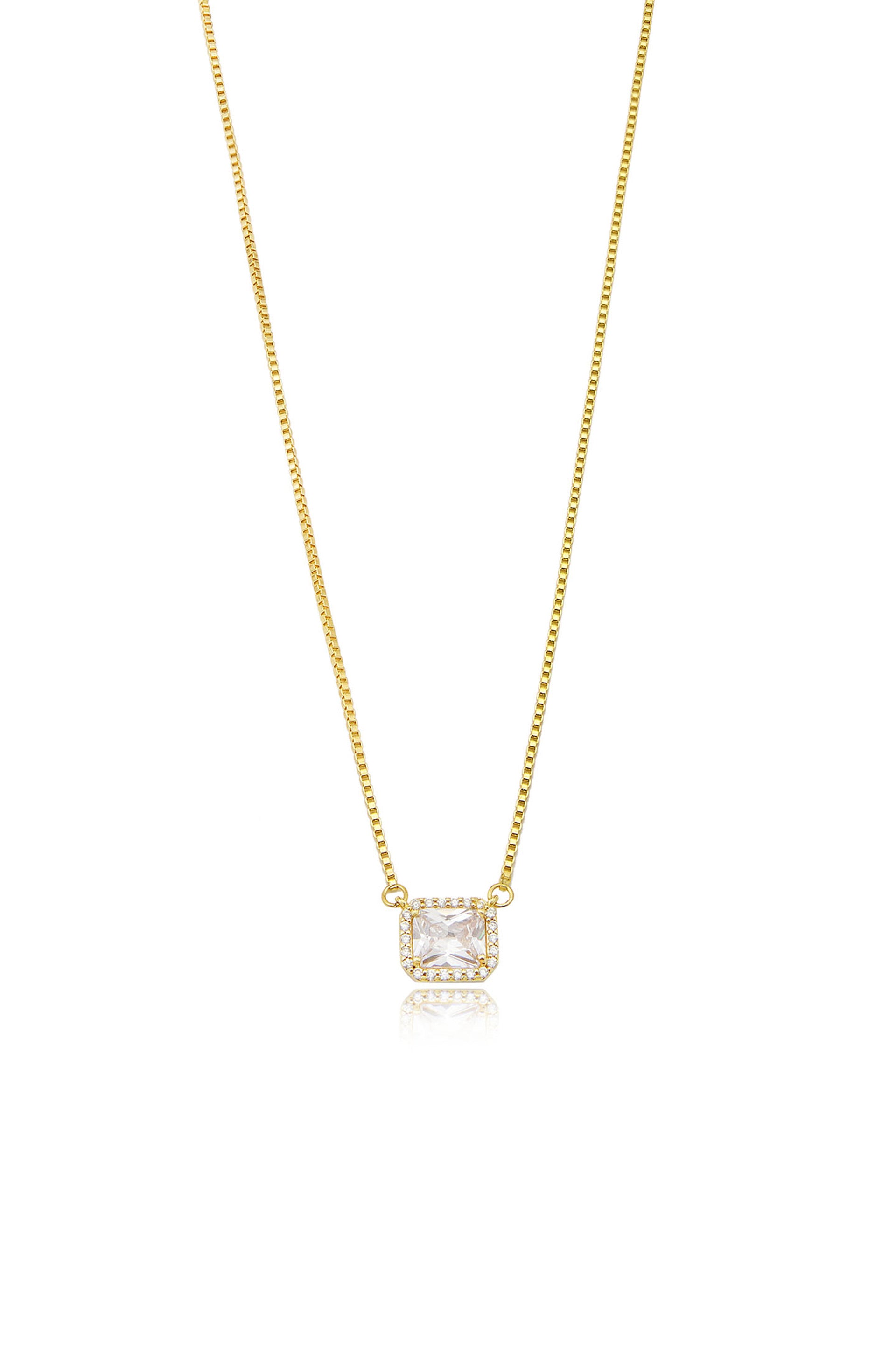 New Day Crystal Pendant 18k Gold Plated Necklace close