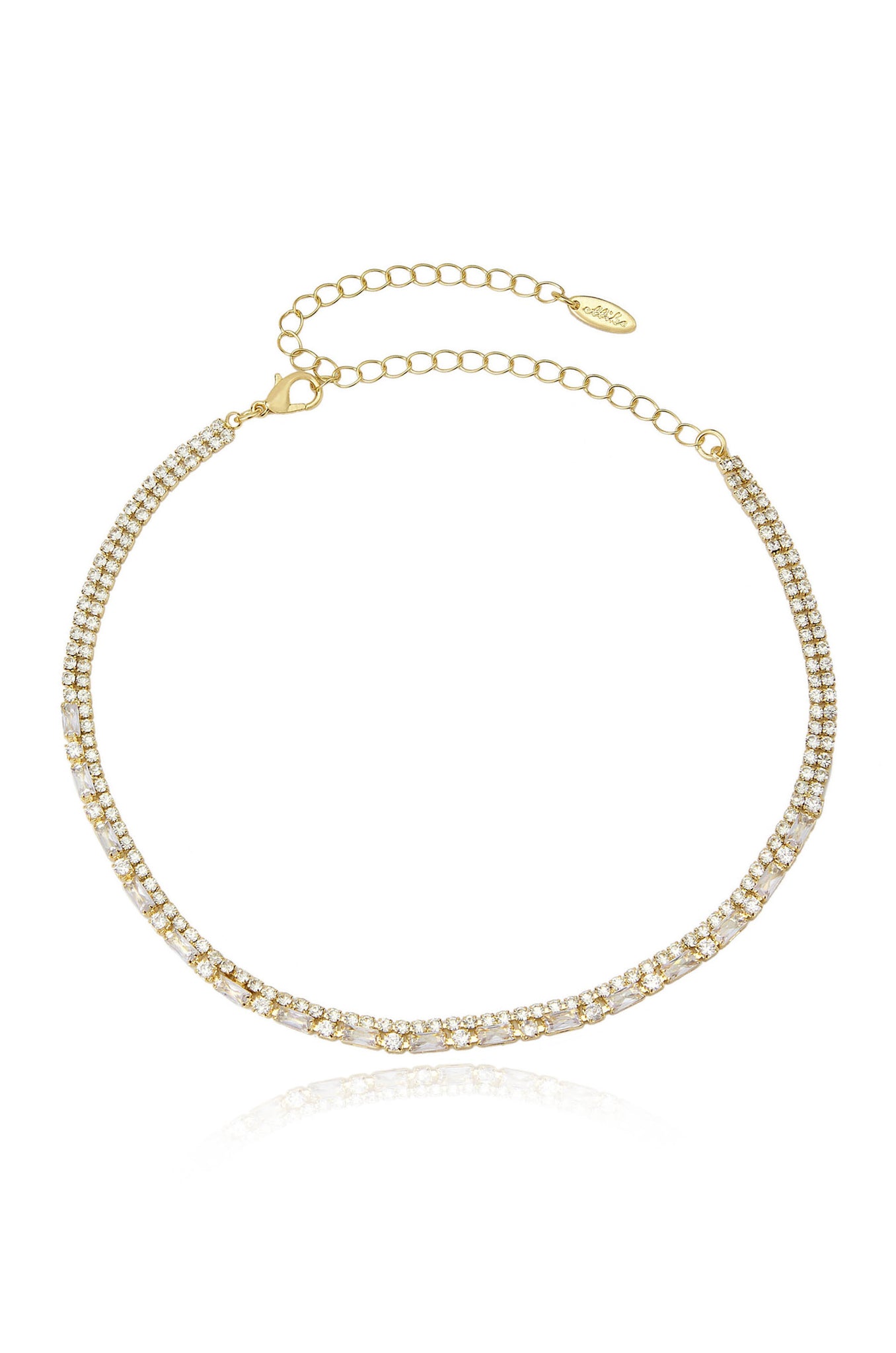 Dainty Crystal Strands 18k Gold Plated Choker