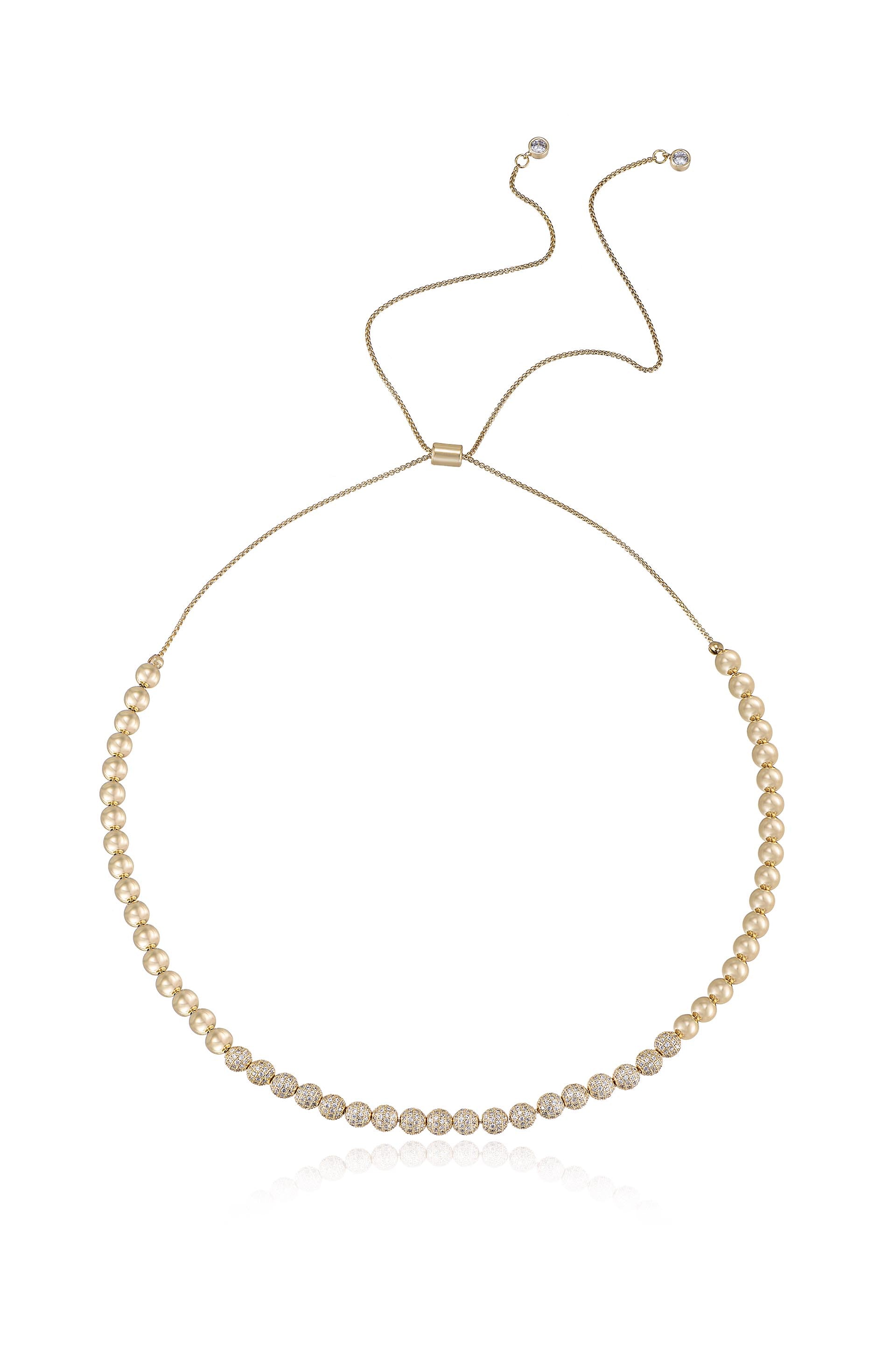Show Yourself 18k Gold Plated and Crystal Bead Necklace