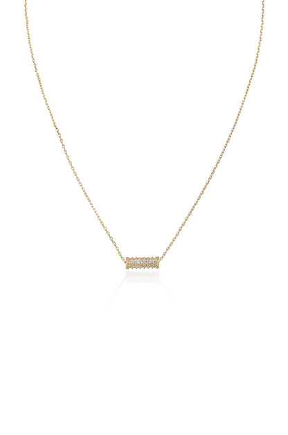 Crystal Cylinder 18k Gold Plated Necklace close