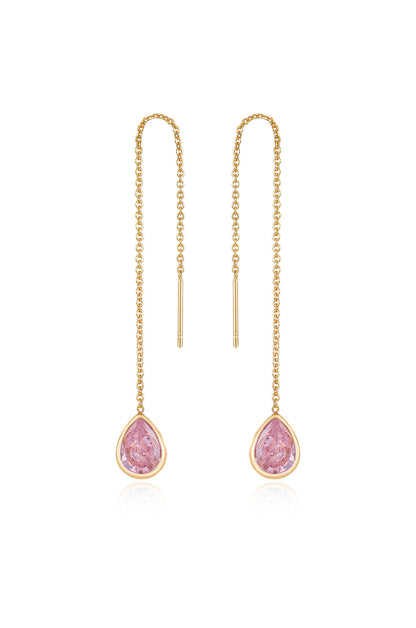 Barely There Chain and Crystal Dangle Earrings in pink