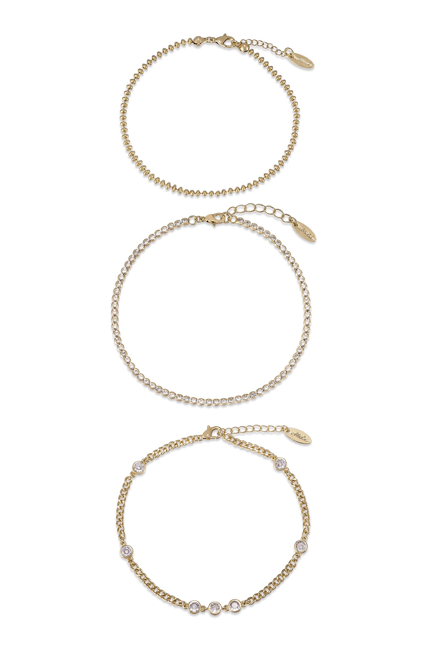 Simple Beauty 18k Gold Plated Anklet Set