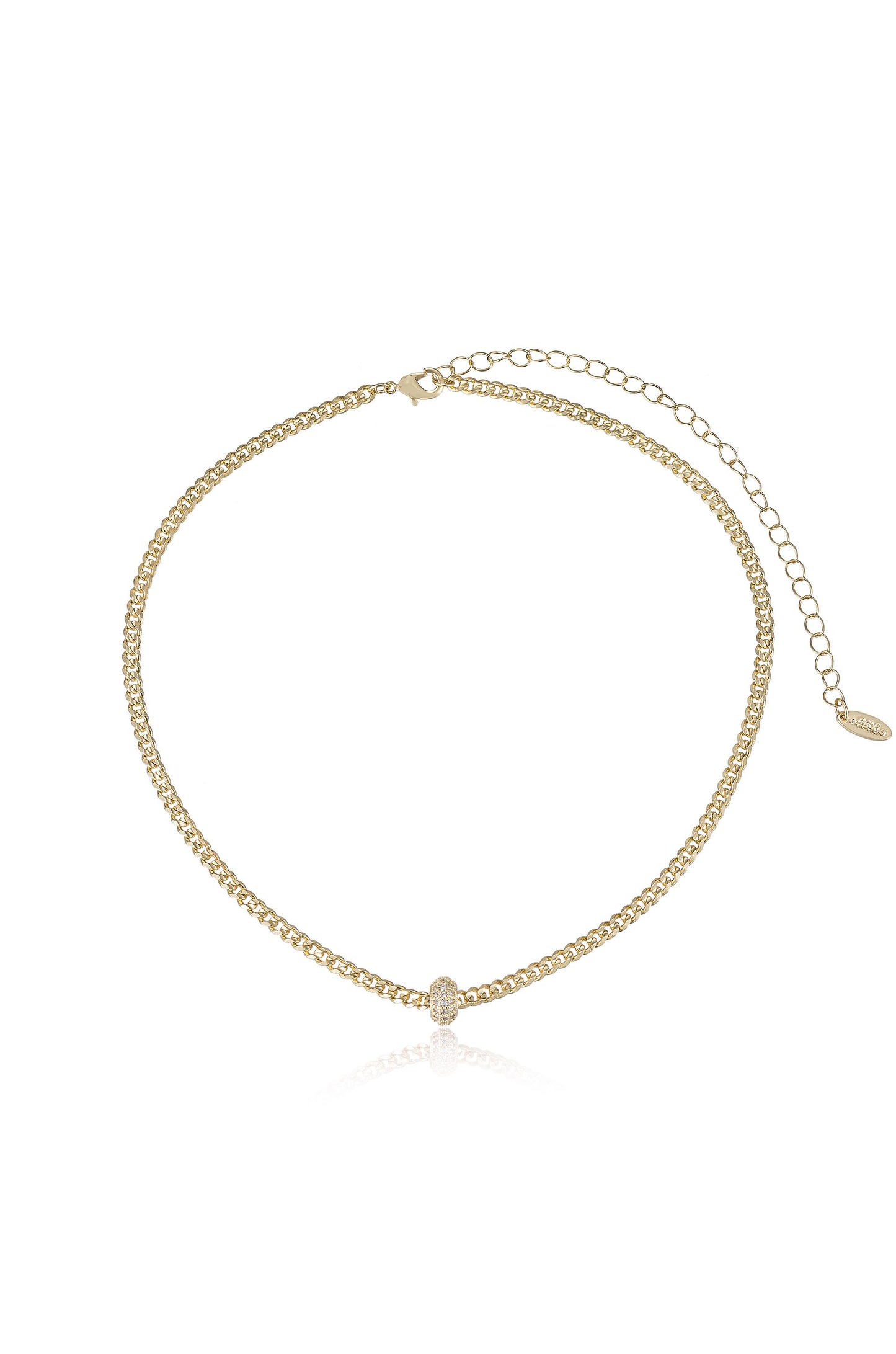 Single 18k Gold Plated Chain and Crystal Bead Necklace – Ettika