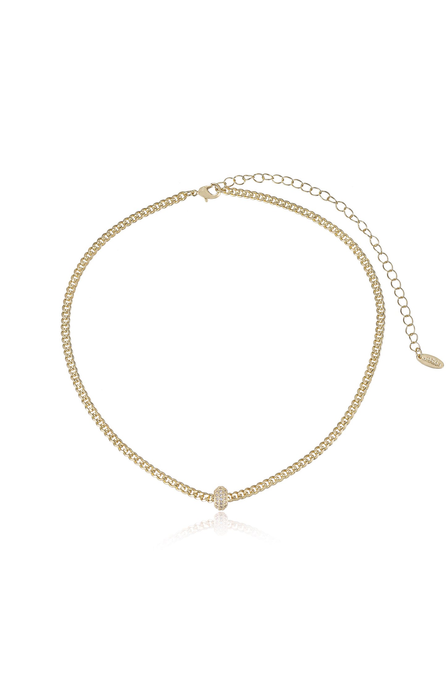 Single Chain Crystal Bead Necklace full