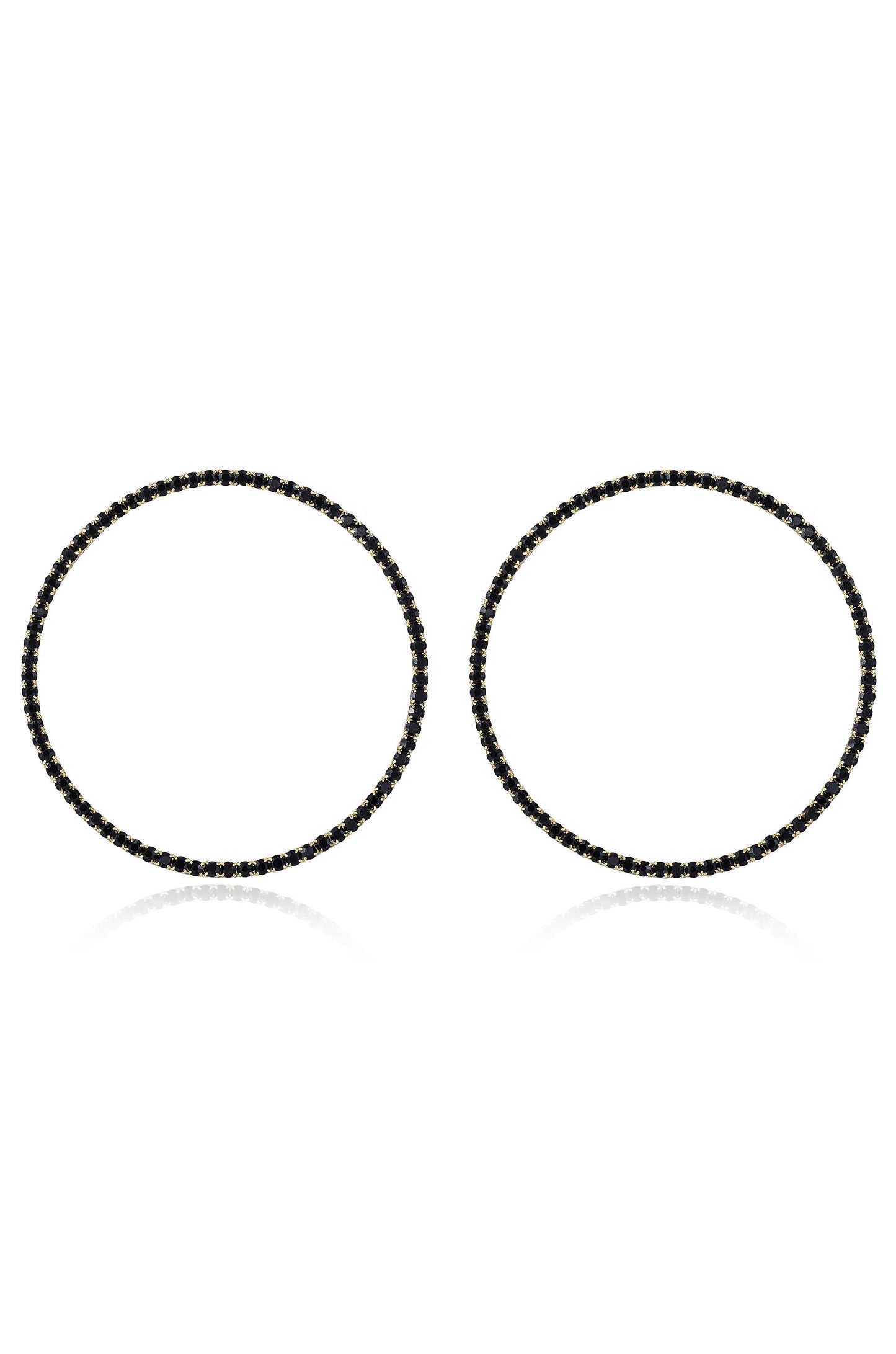 Picture Perfect Crystal Circle 18k Gold Plated Earrings black