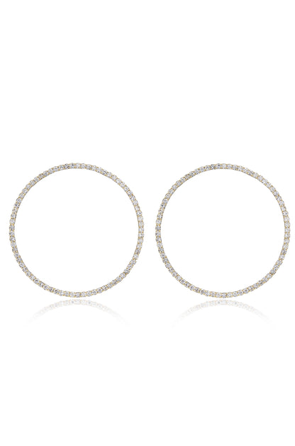Picture Perfect Crystal Circle 18k Gold Plated Earrings