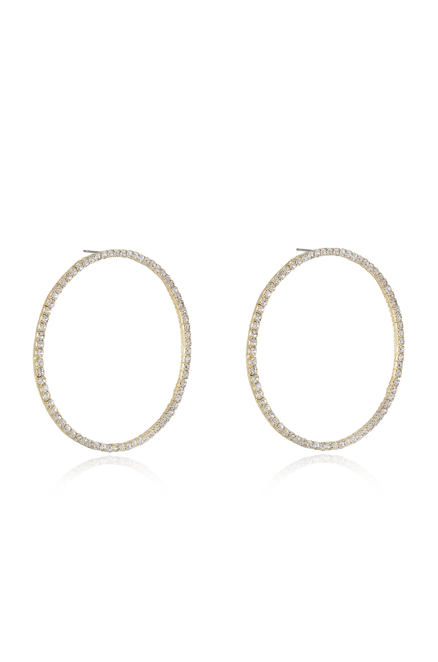 Picture Perfect Crystal Circle 18k Gold Plated Earrings side