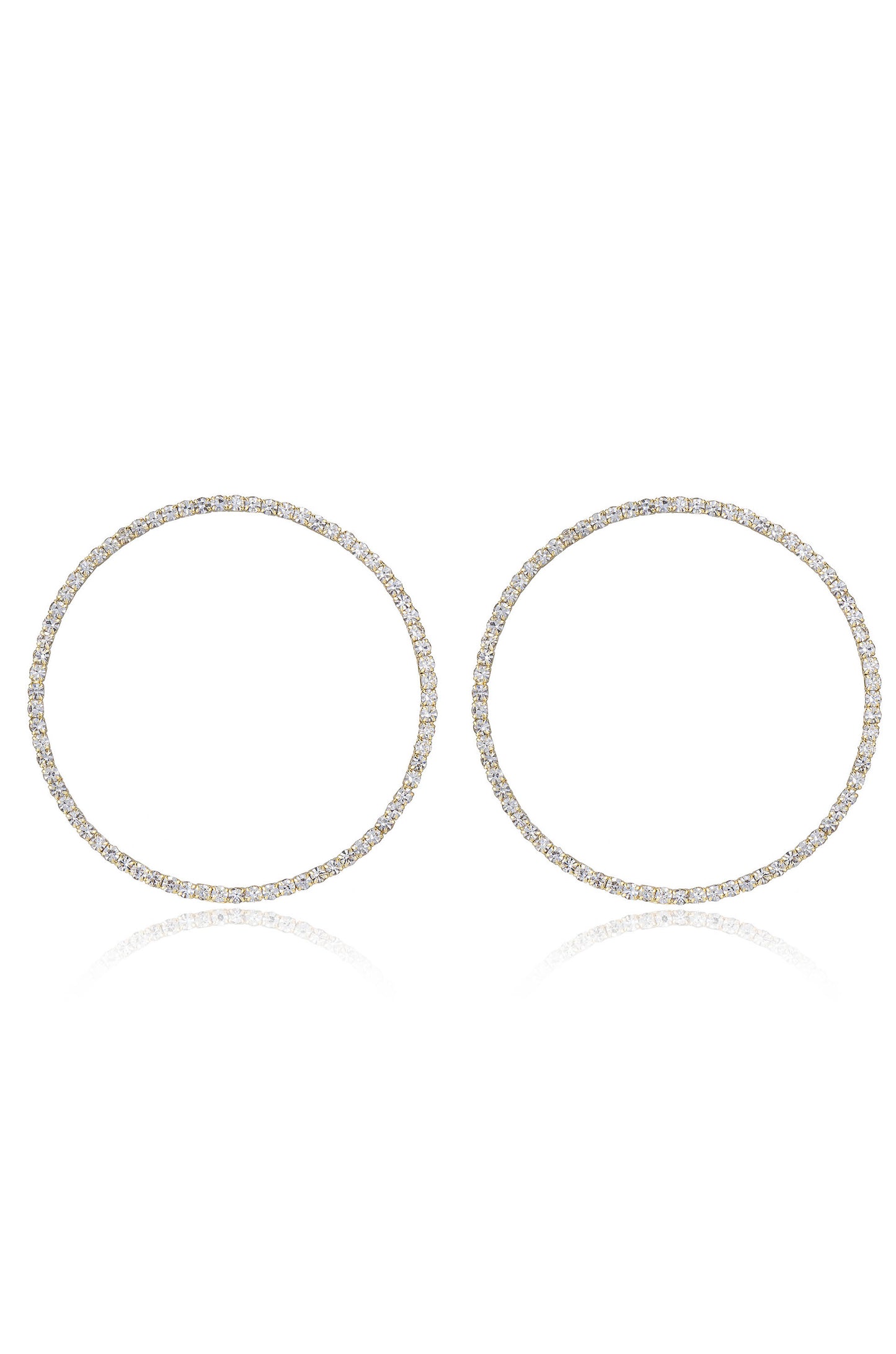 Picture Perfect Crystal Circle 18k Gold Plated Earrings