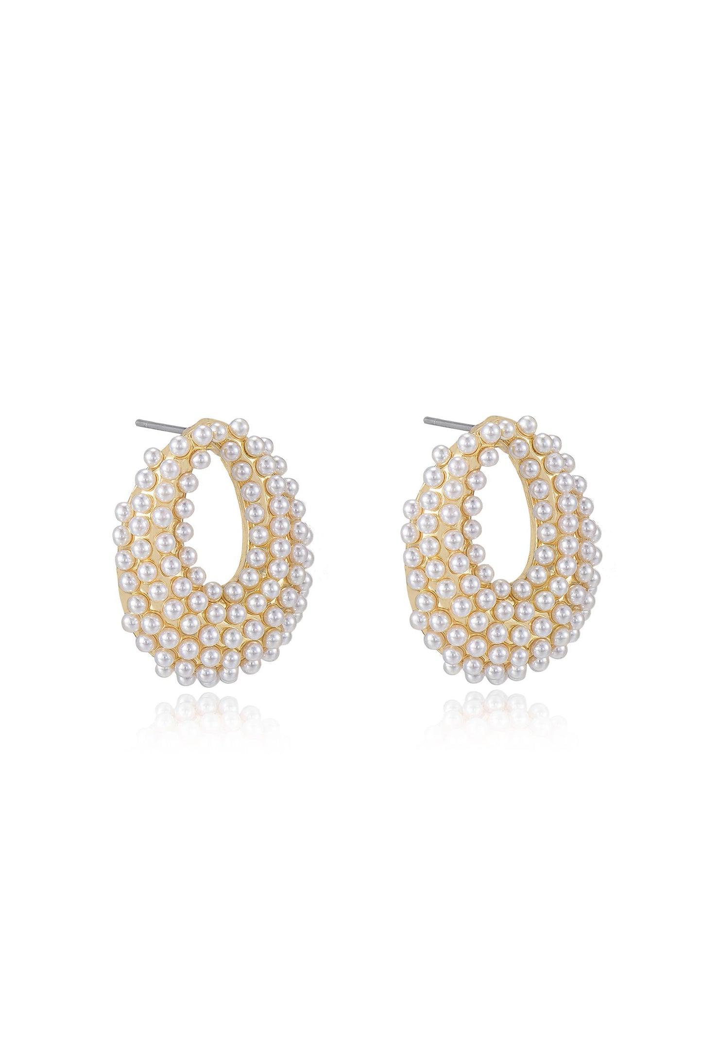 Classic Pearl Cluster Stud Earrings side