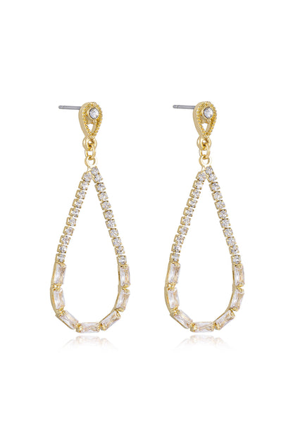 Angels City Drop Crystal 18k Gold Plated Earrings side