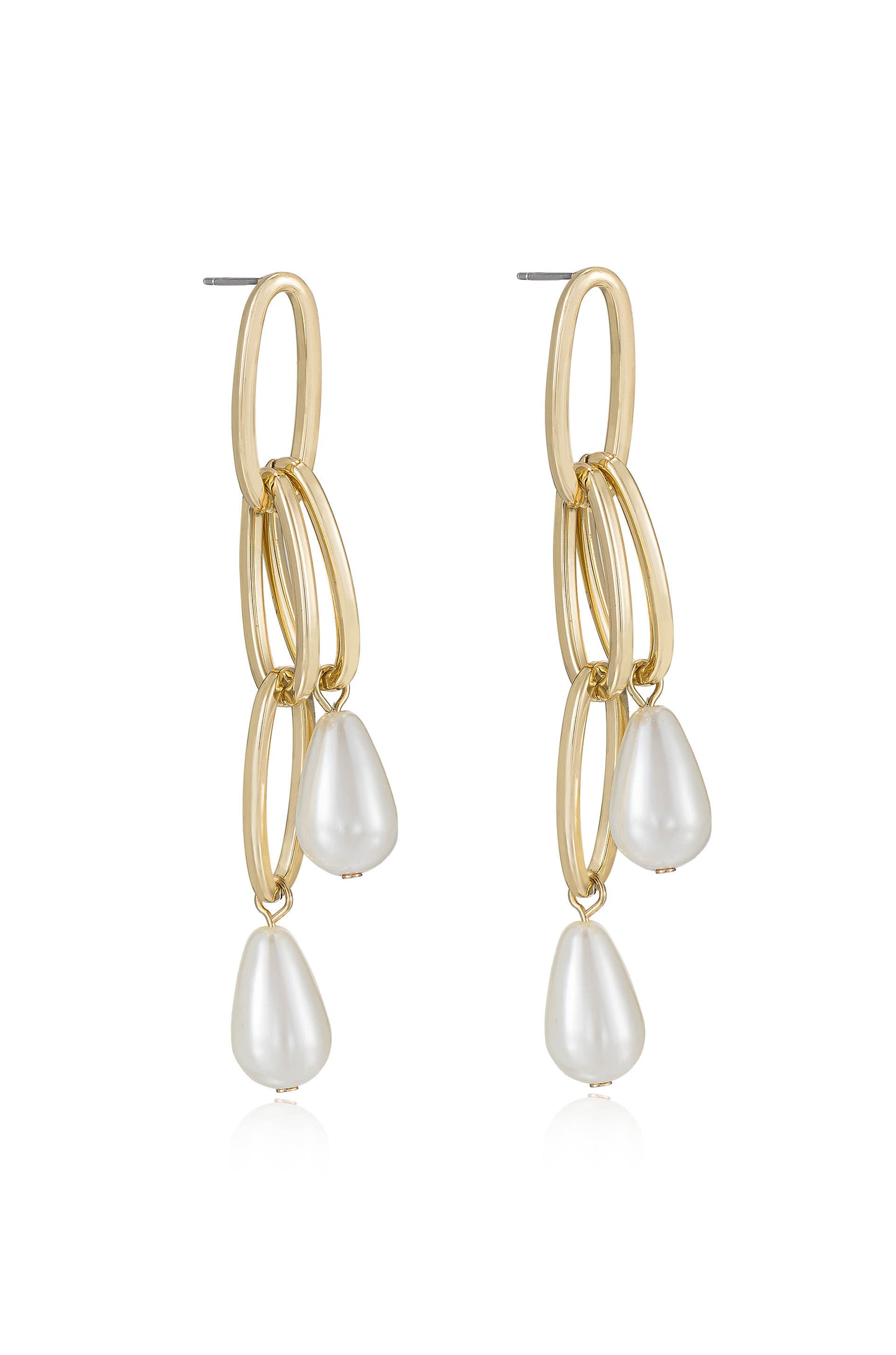 Pearl Chain Earrings side