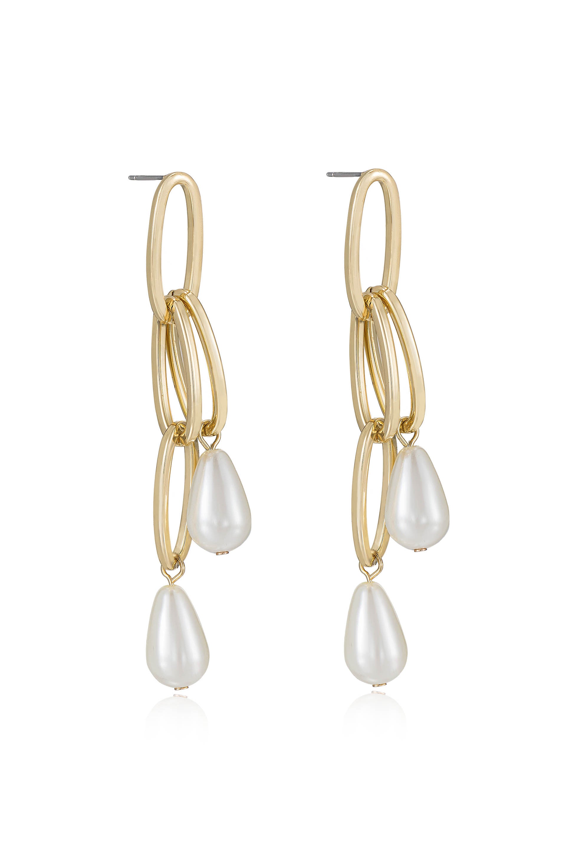 Pearl Chain Earrings side