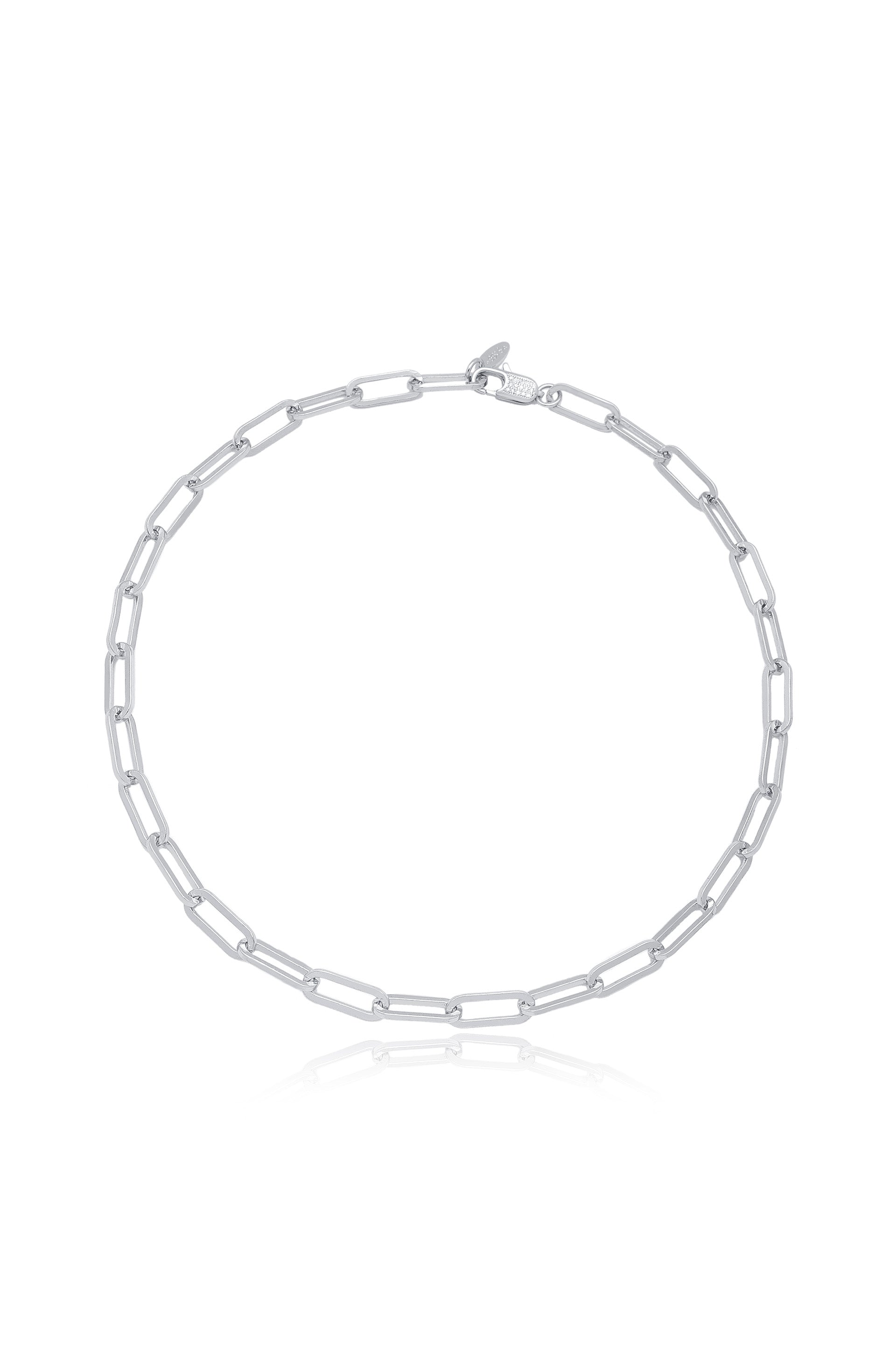 Interlinked Chain Necklace in rhodium