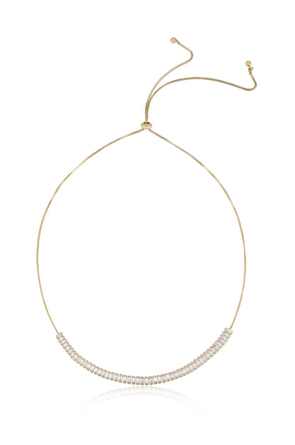 Delicate Crystal Statements 18k Gold Plated Adjustable Necklace