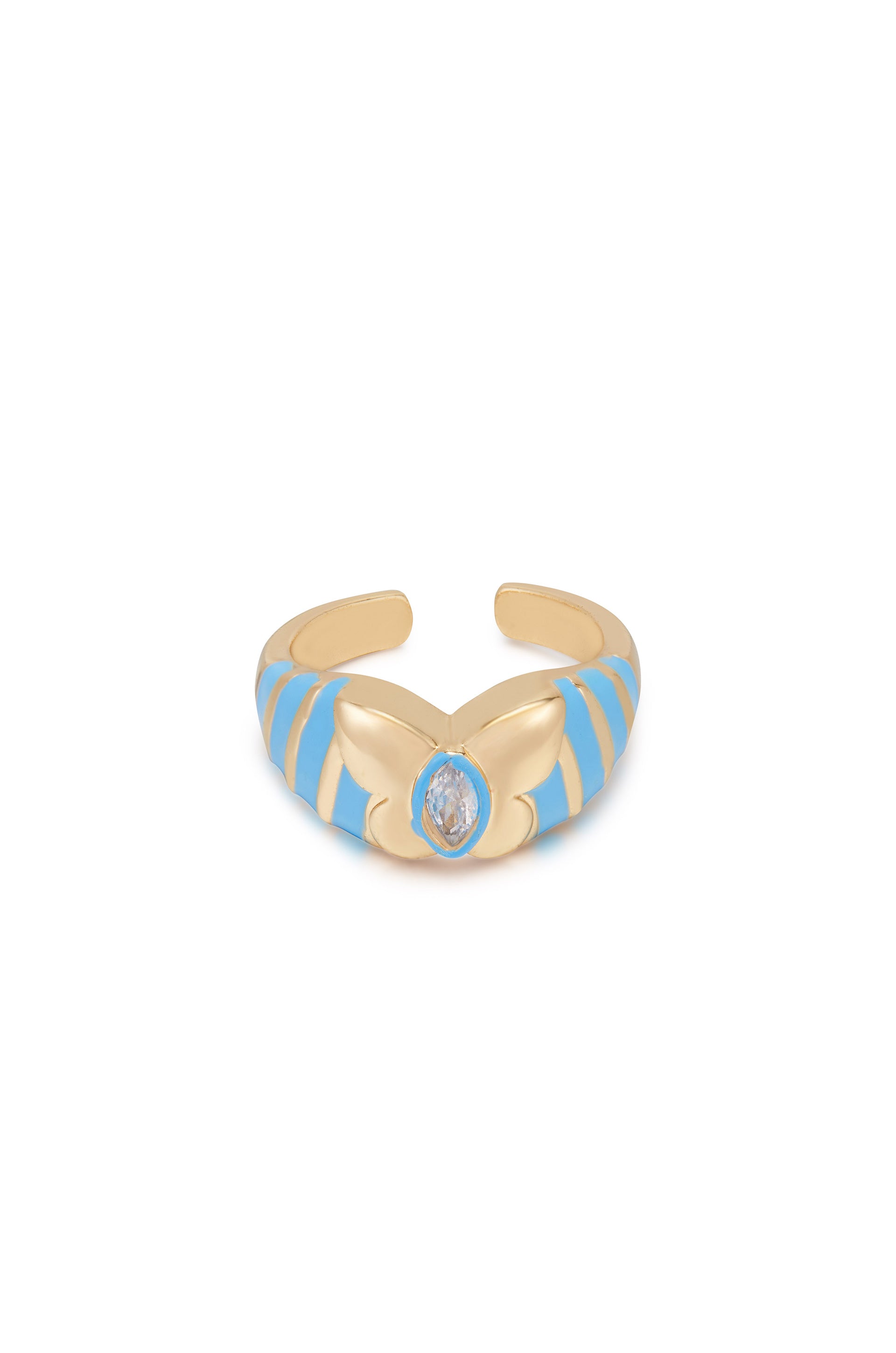 Butterfly Blues 18k Gold Plated Ring
