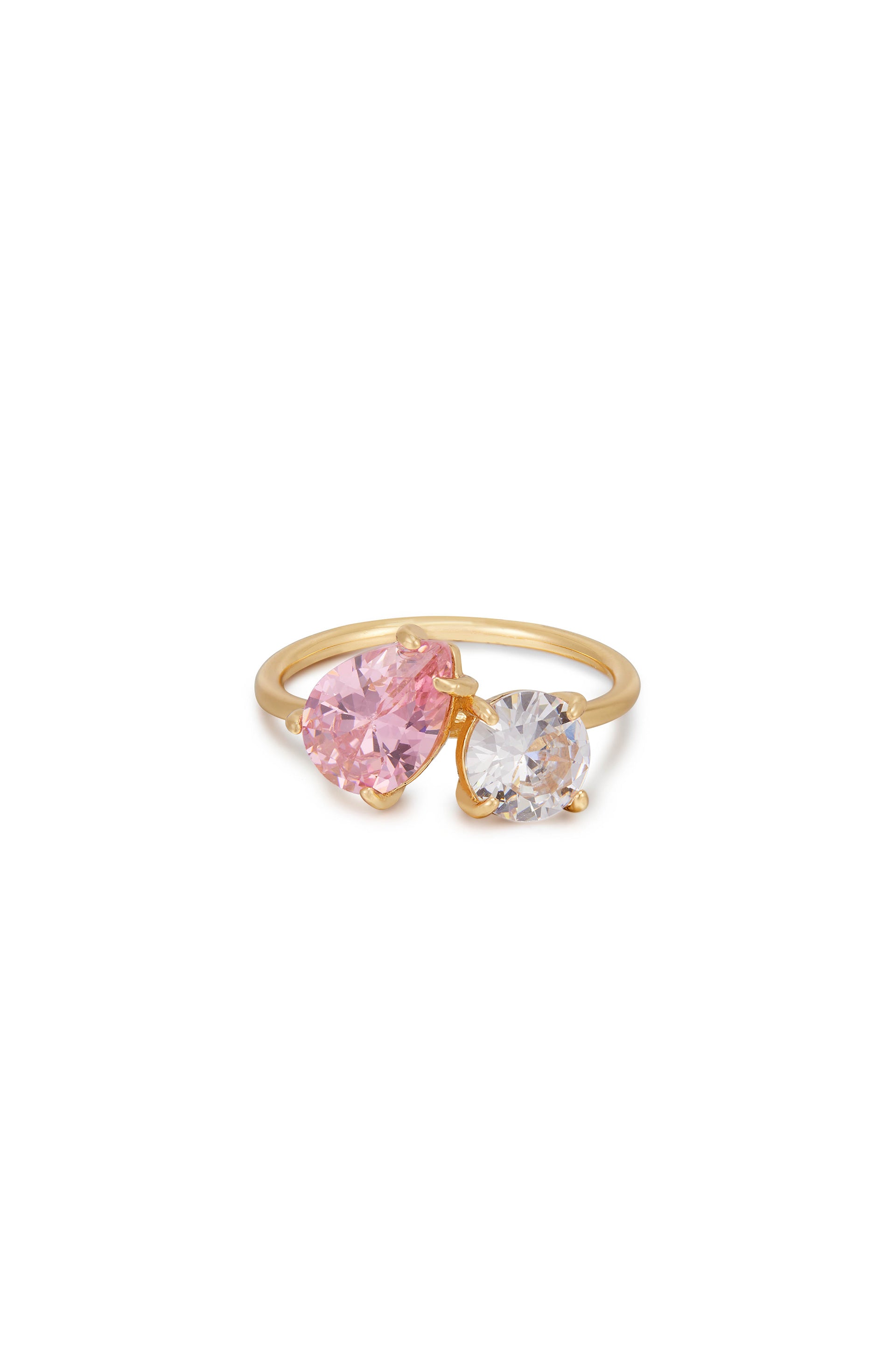 Toi Et Moi Forever 18k Gold Plated Ring in pink