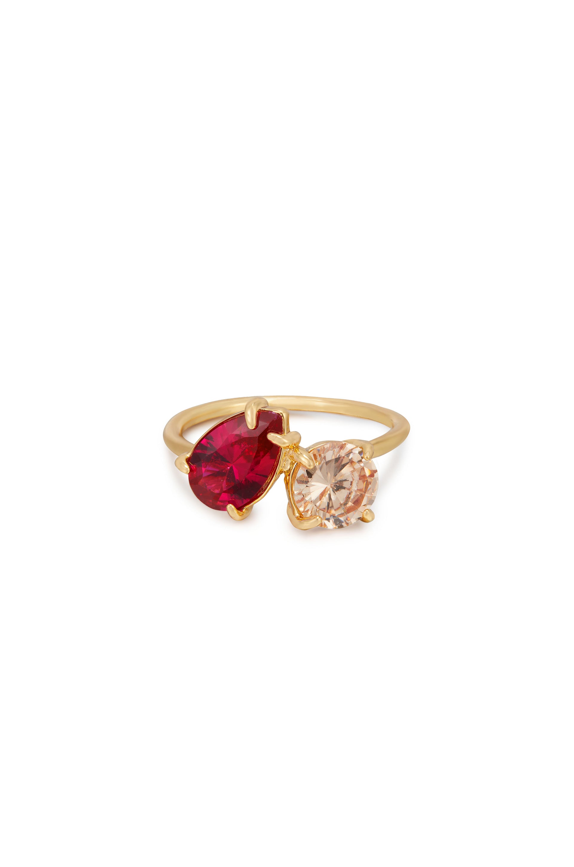 Toi Et Moi Forever 18k Gold Plated Ring in ruby