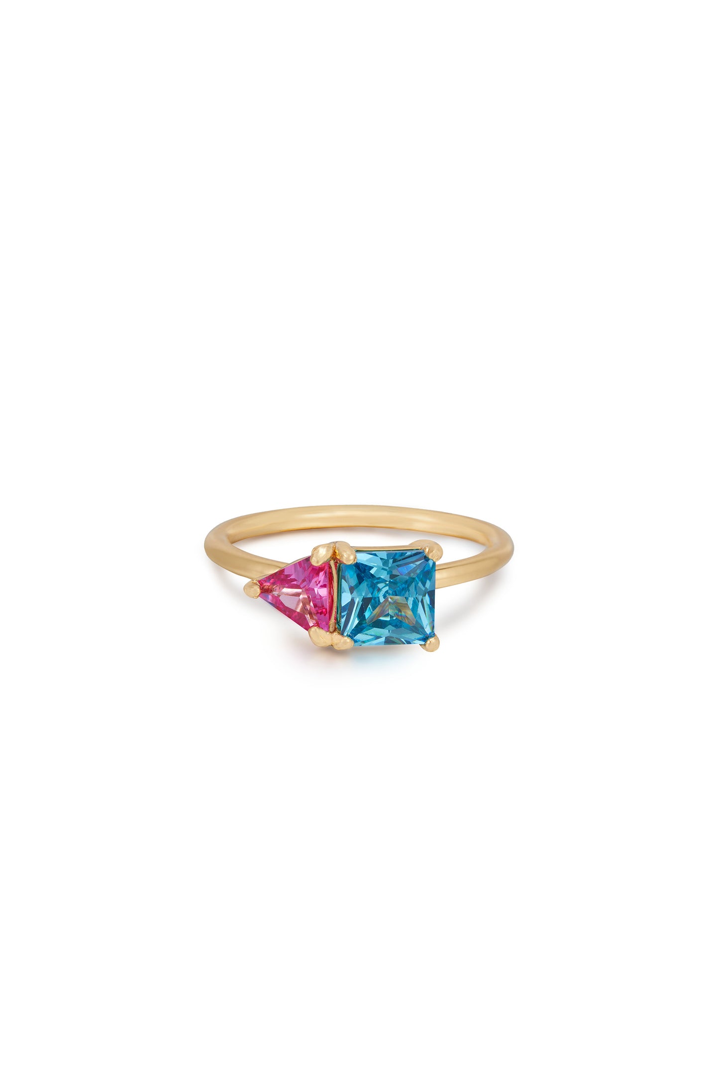 Toi Et Moi My Love 18k Gold Plated Ring in blue