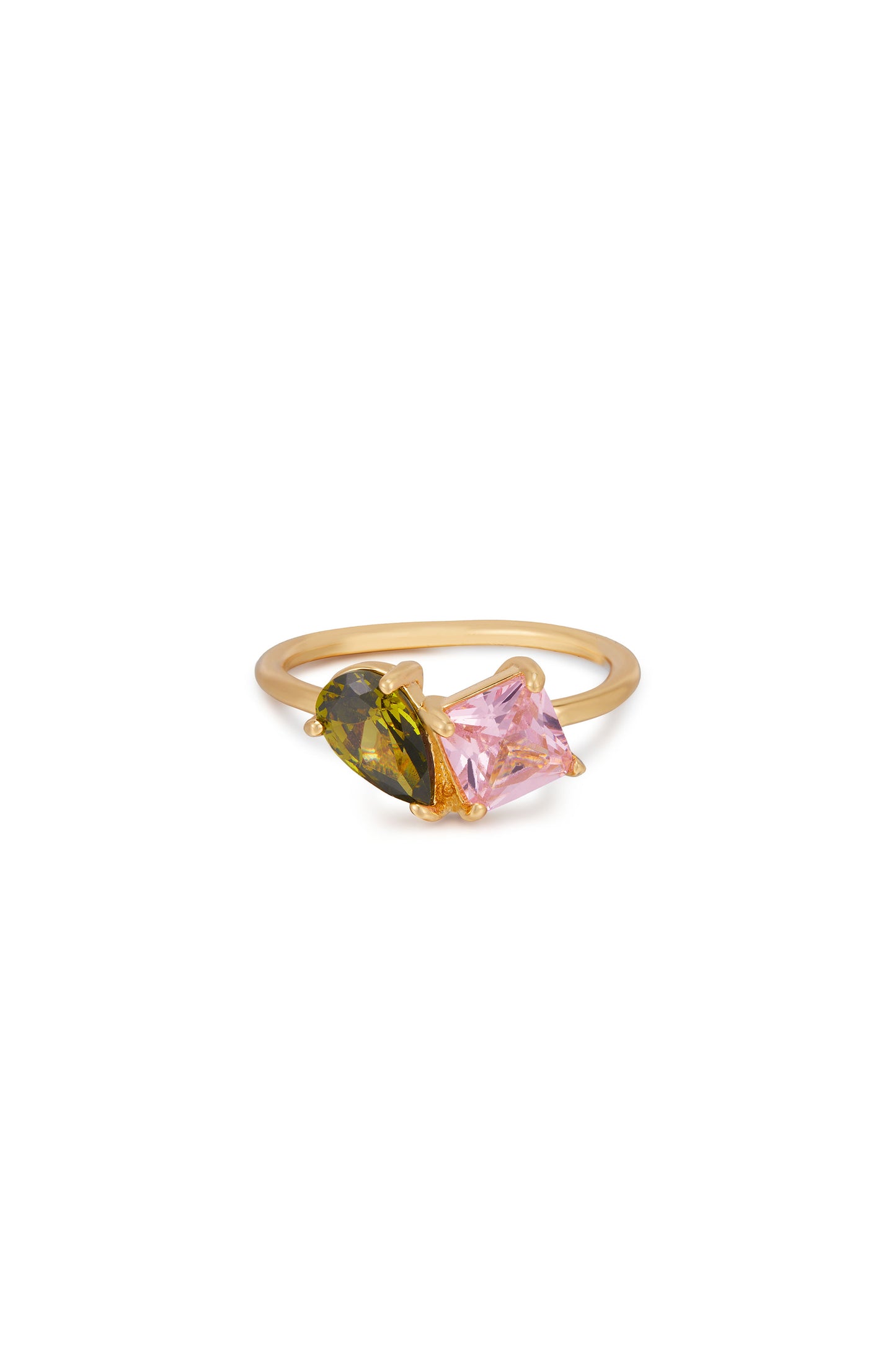 Toi Et Moi Pop of Color 18k Gold Plated Ring