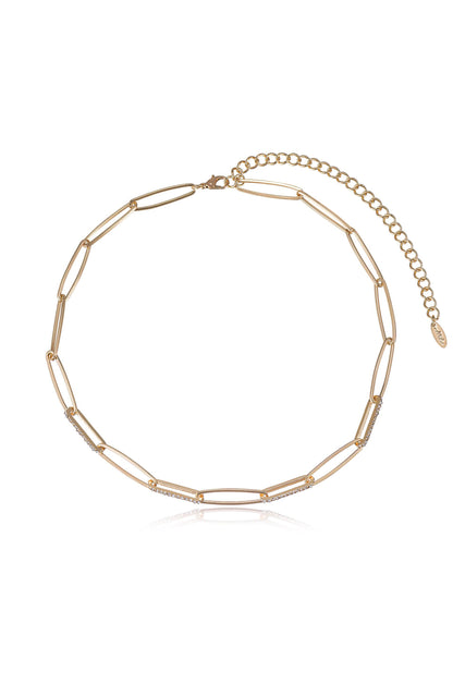 Sparkle in Links 18k Gold Plated Chain Link Necklace