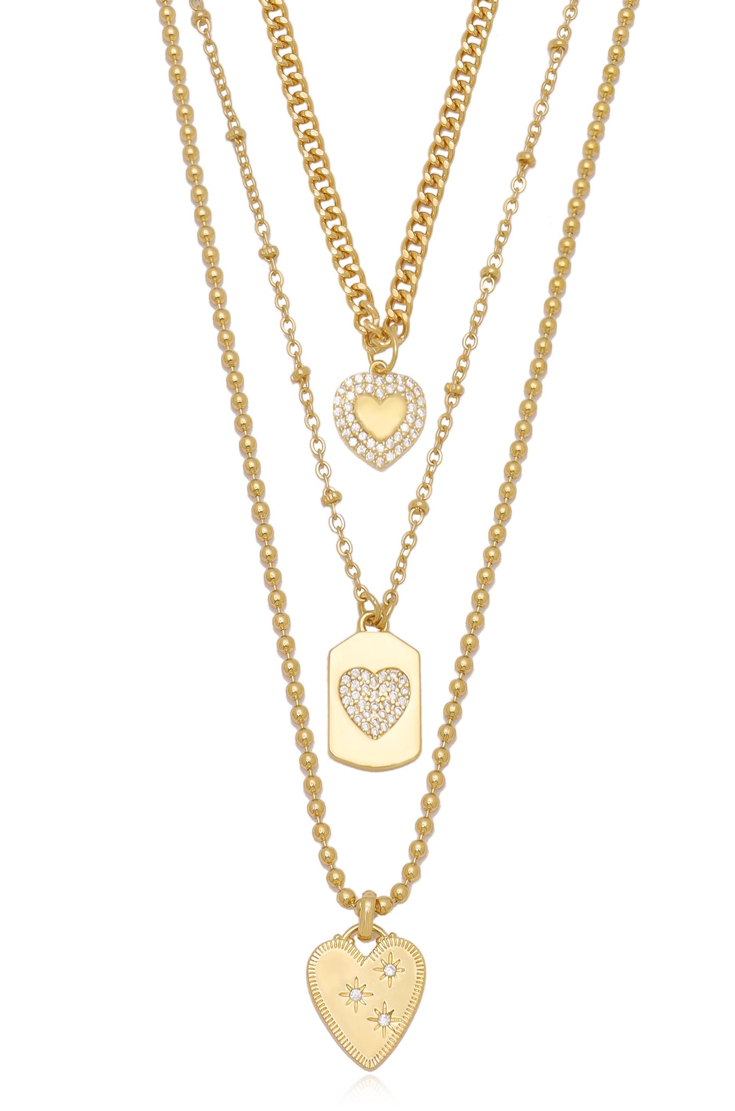 Love to Love 18k Gold Plated Necklace Set close